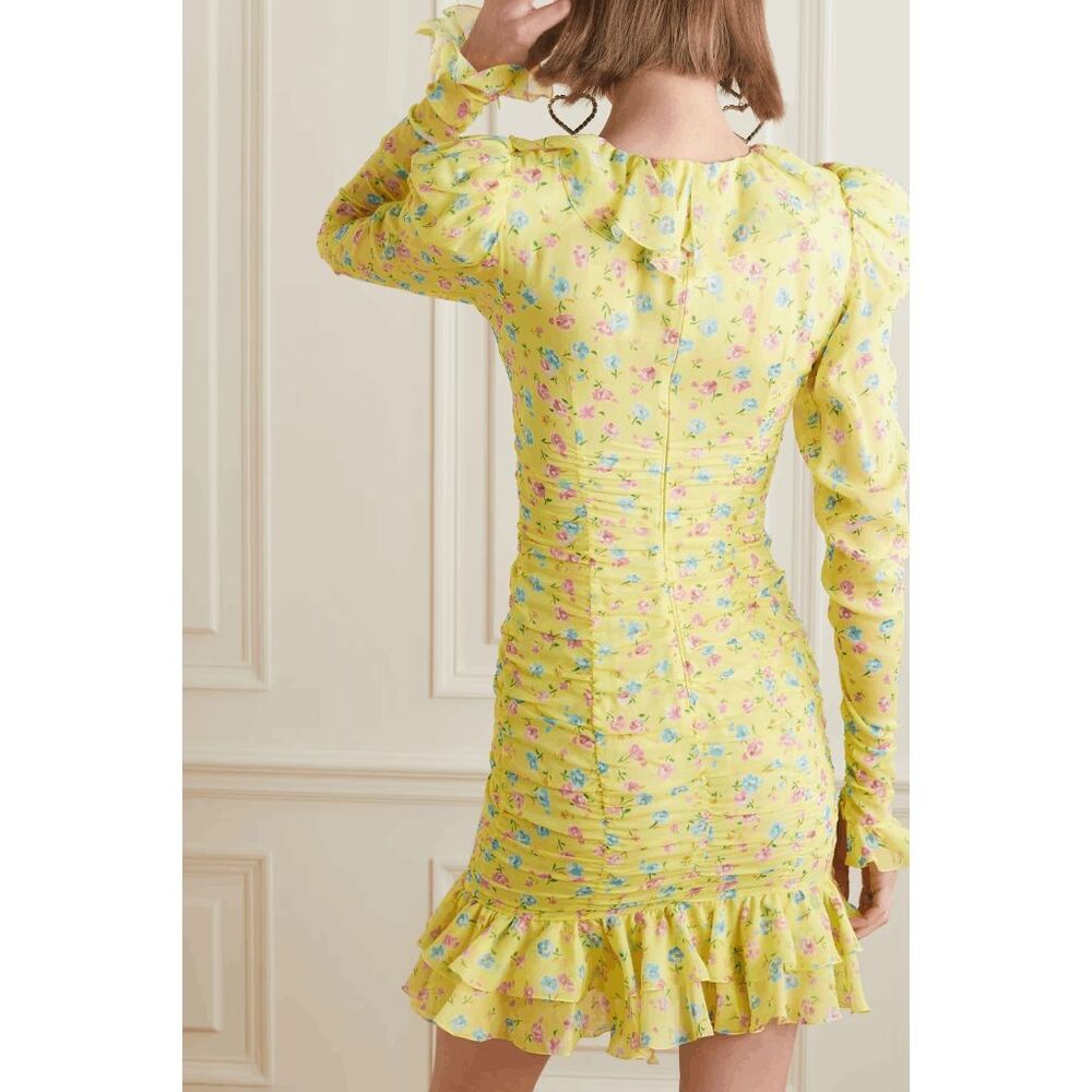 ALESSANDRA RICH Violet cutout ruffled floral-print silk-georgette mini dress IT3 - Picture 3 of 12